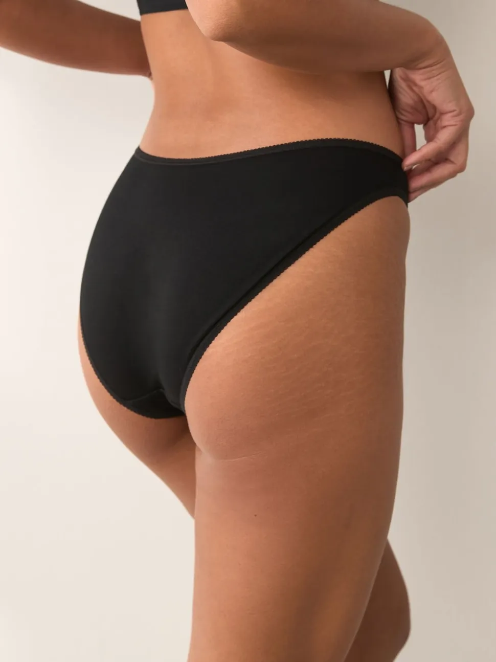 Black High Leg Cotton Rich Knickers 7 Pack