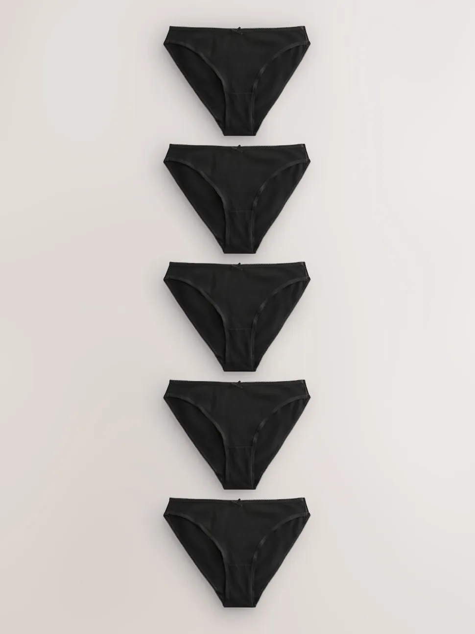 Black High Leg Cotton Rich Knickers 5 Pack