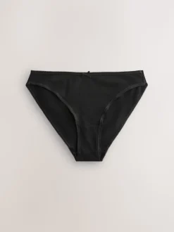 Black High Leg Cotton Rich Knickers 5 Pack