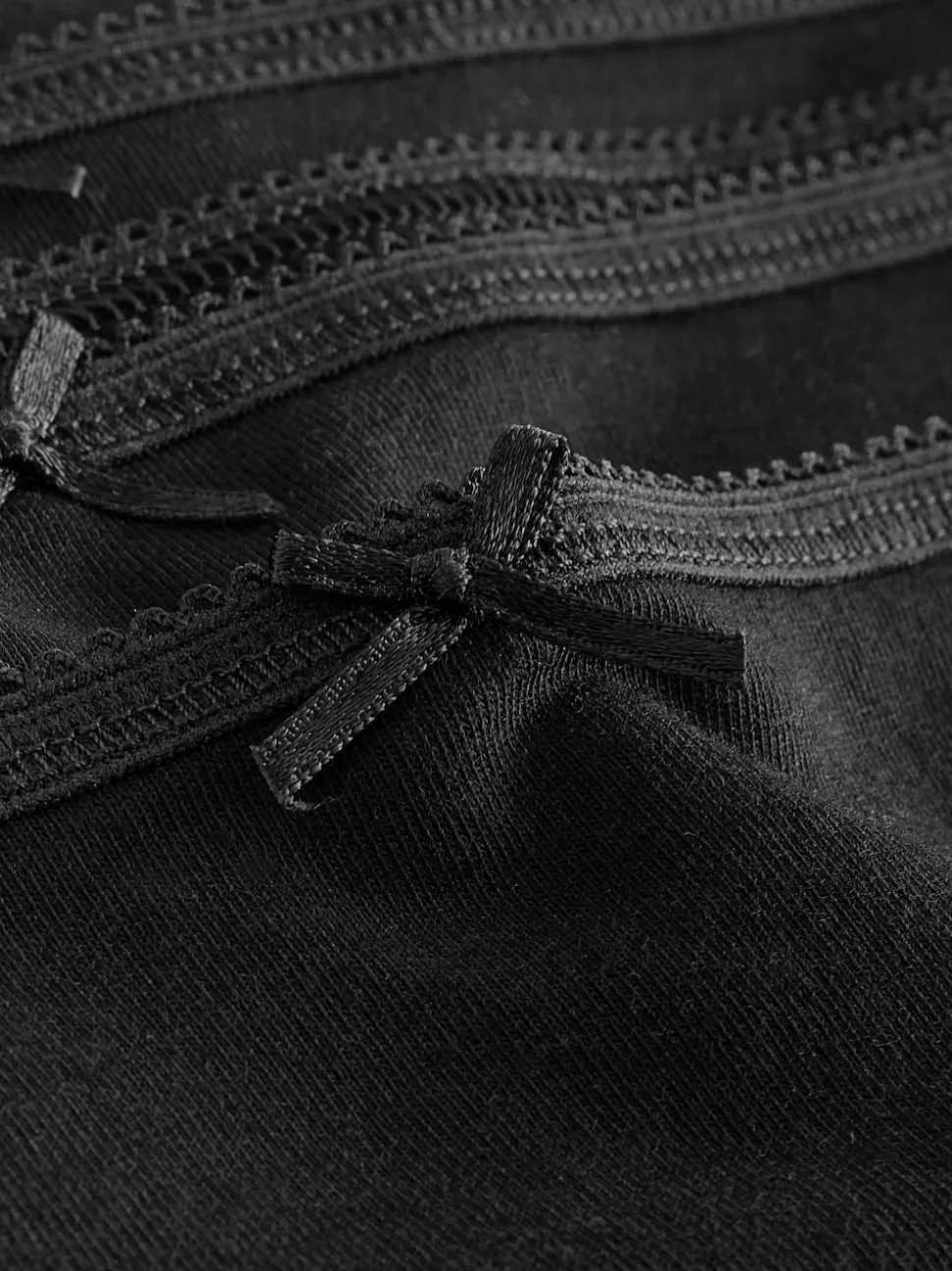 Black High Leg Full Briefs Cotton Knickers 10 Pack