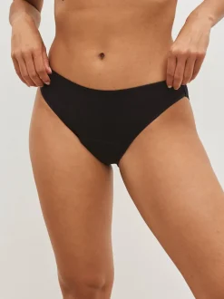 Black High Leg Medium Flow Cotton Period Knickers