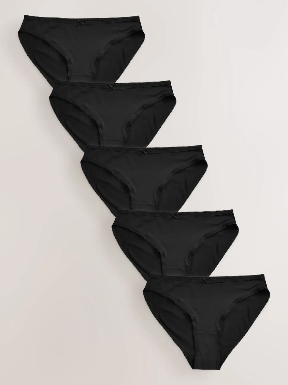 Black High Leg Microfibre Knickers 5 Pack