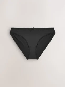 Black High Leg Microfibre Knickers 7 Pack