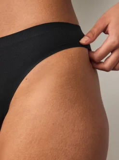 Black High Leg No VPL Period Knickers 2 Pack