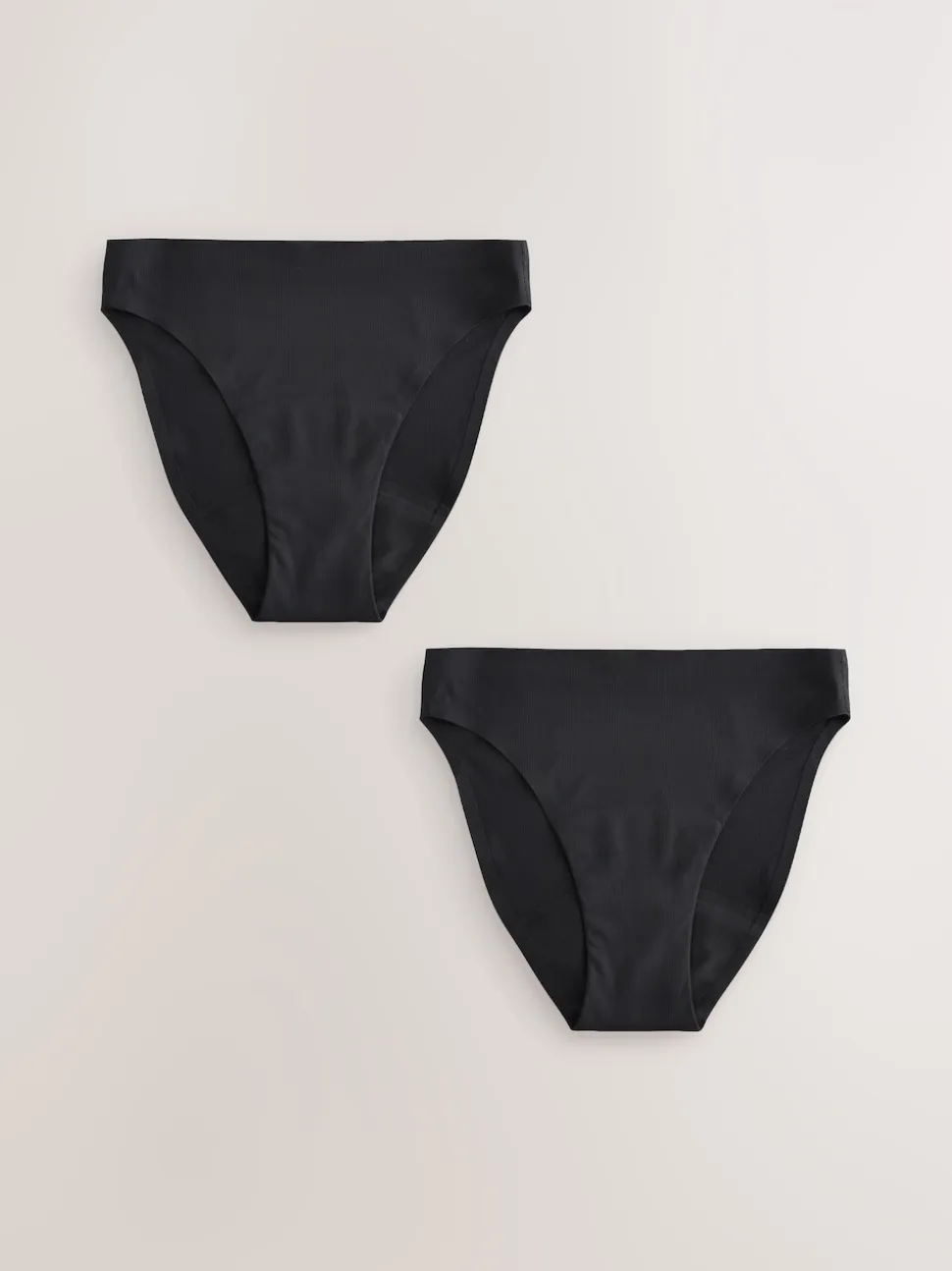 Black High Leg No VPL Period Knickers 2 Pack