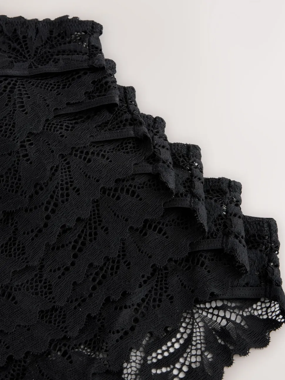 Black High Leg Ultimate Comfort Lace Knickers 7 Pack