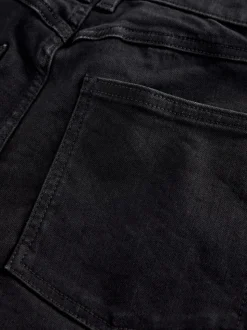 Black High Rise FlexiFit Stretch Pull On Wide Leg Jeans