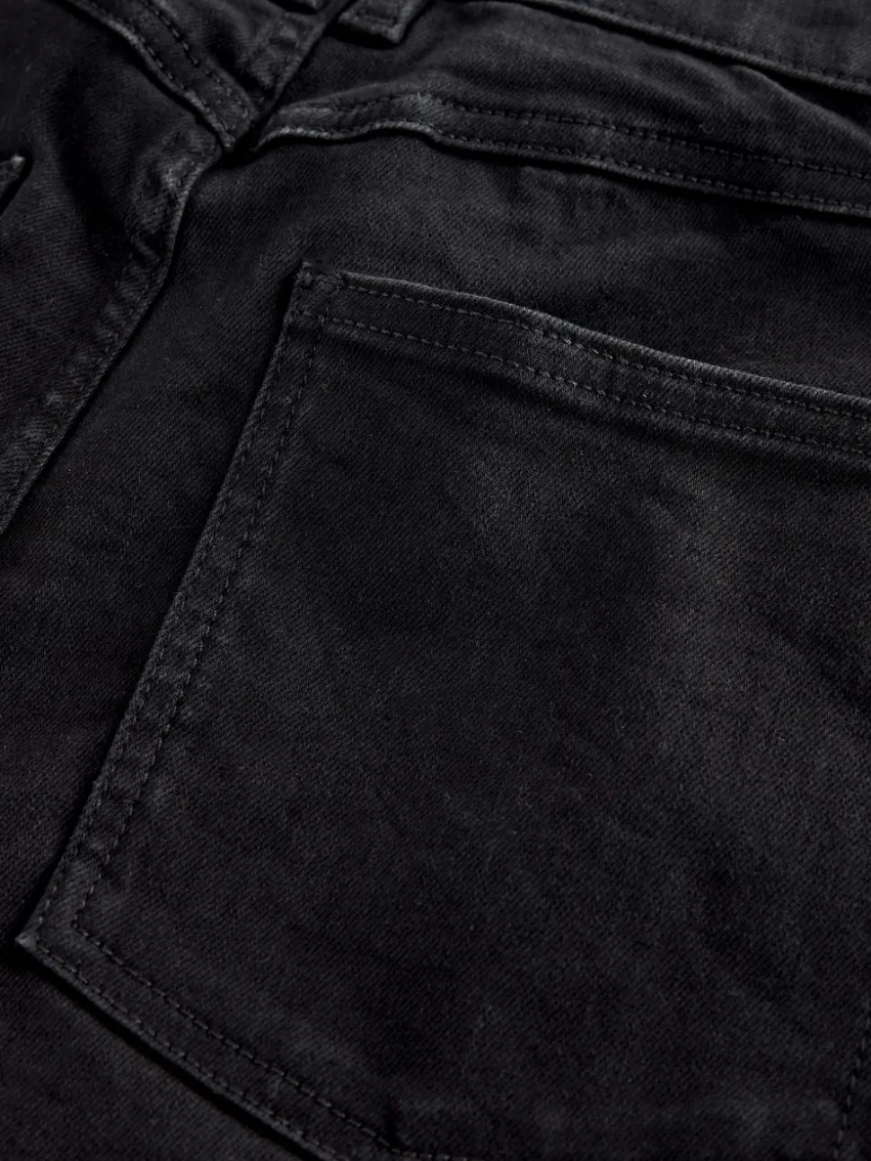 Black High Rise FlexiFit Stretch Pull On Wide Leg Jeans