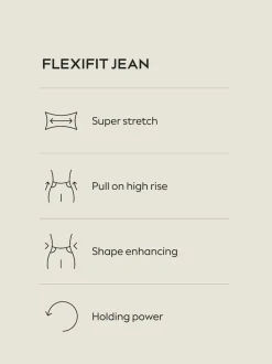 Black High Rise FlexiFit Stretch Pull On Wide Leg Jeans