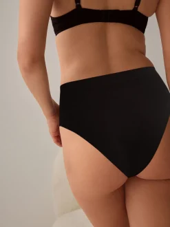 Black High Rise High Leg No VPL Tummy Control Shaping Knickers