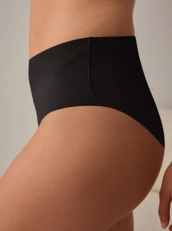 Black High Rise High Leg No VPL Tummy Control Shaping Knickers