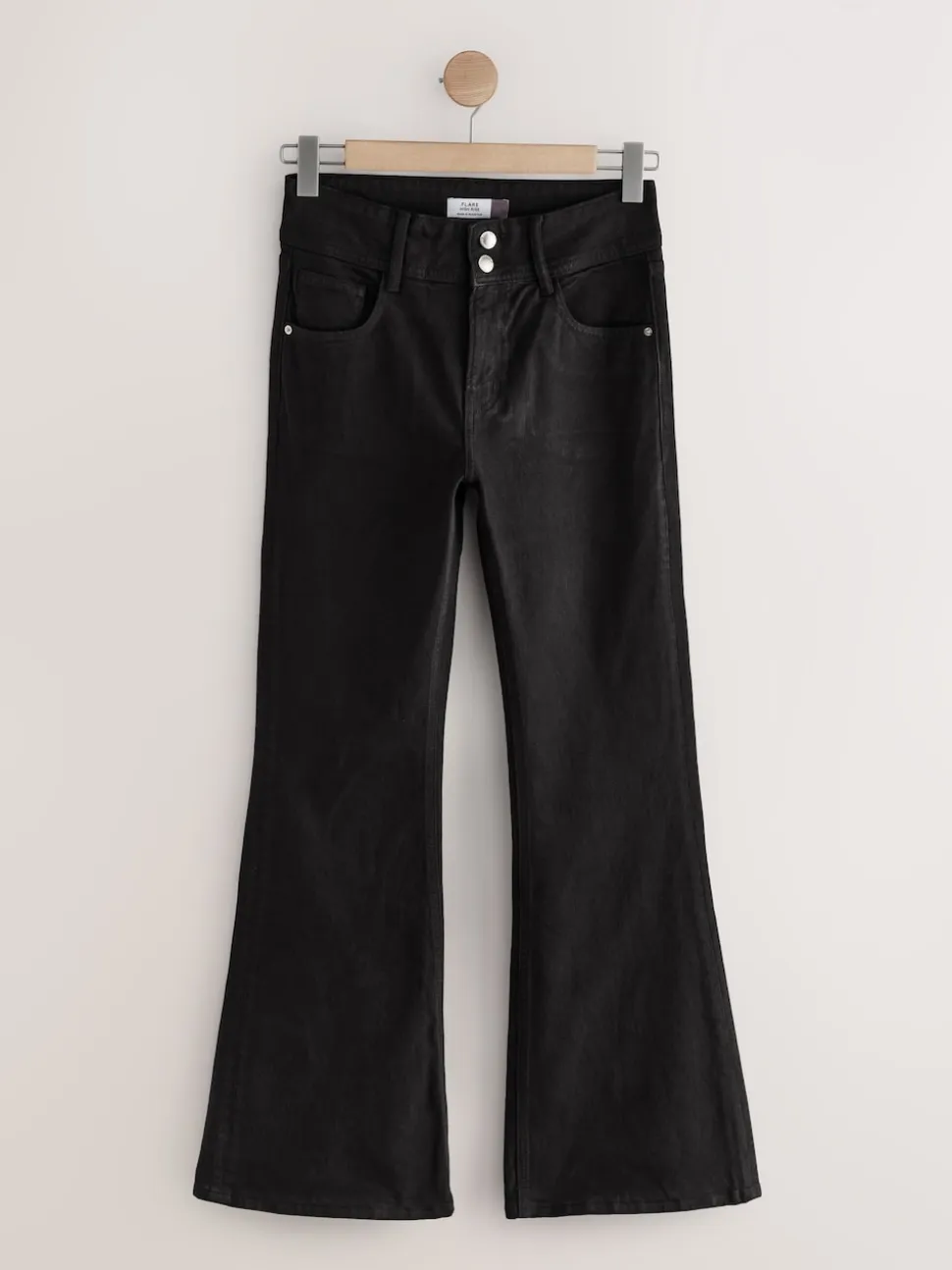 Black High Rise Stretch Flare Jeans