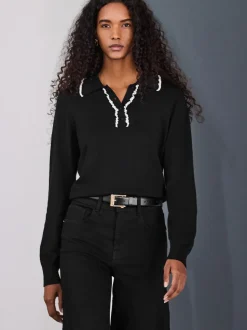 Black High Rise Stretch Wide Leg Jeans