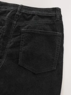 Black High Rise Velvet Cord Flare Jeans