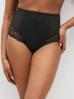 Black High Waist Brief Firm Tummy Control Shaping Briefs