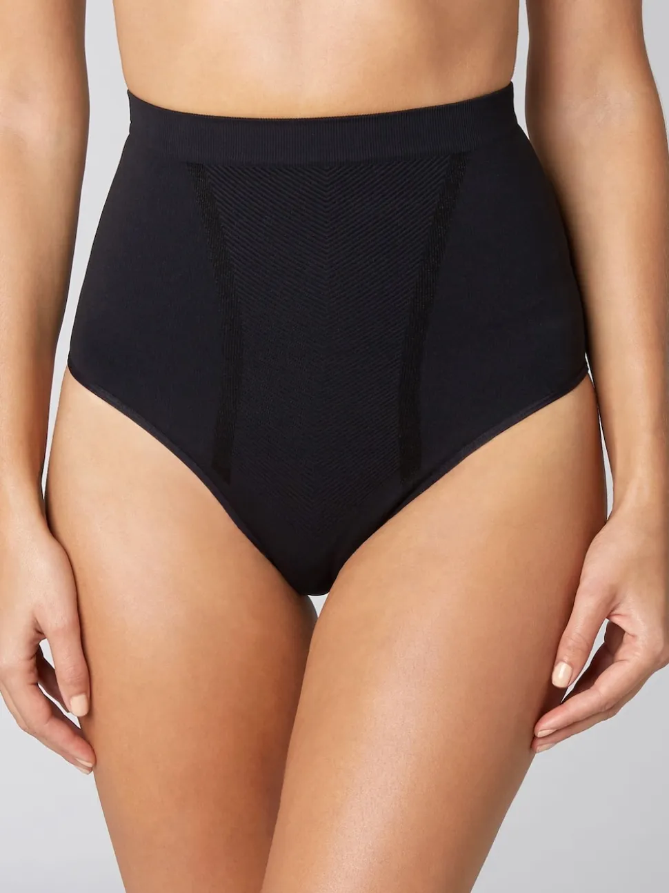 Black High Waist Brief Seamless Firm Tummy Control Shaping Briefs