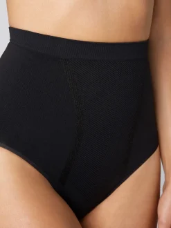 Black High Waist Brief Seamless Firm Tummy Control Shaping Briefs