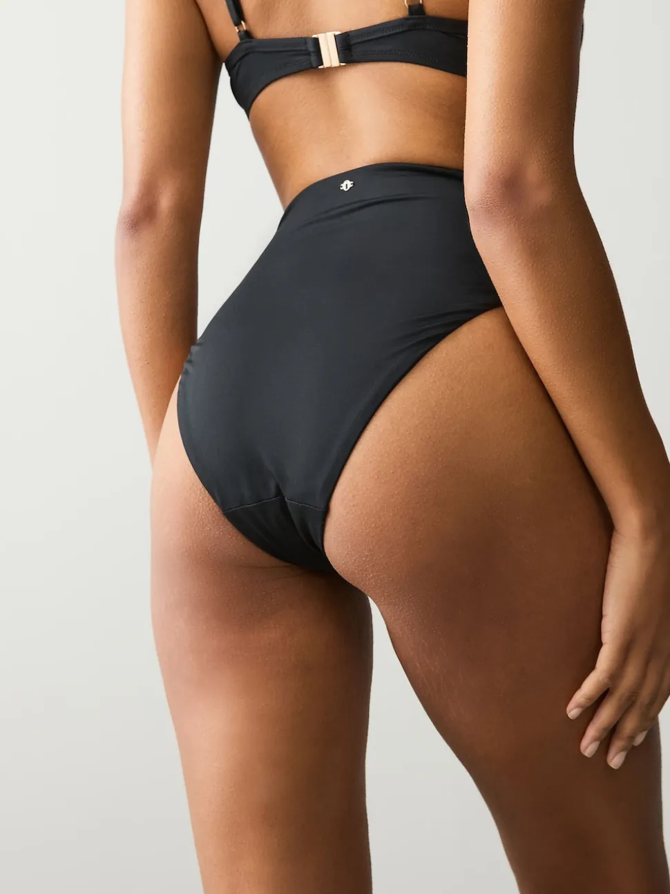 Black High Waist High Leg Bikini Bottoms