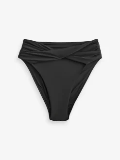 Black High Waist High Leg Bikini Bottoms