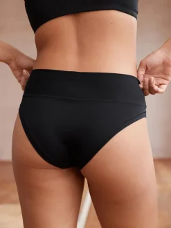 Black High Waist High Leg Ultimate Comfort Knickers 2 Pack