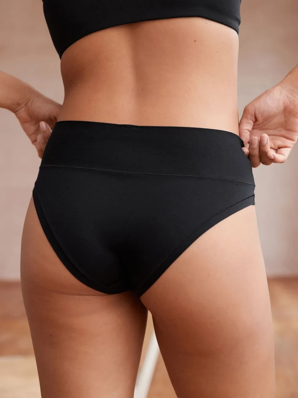 Black High Waist High Leg Ultimate Comfort Knickers 2 Pack