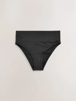 Black High Waist High Leg Ultimate Comfort Knickers 2 Pack
