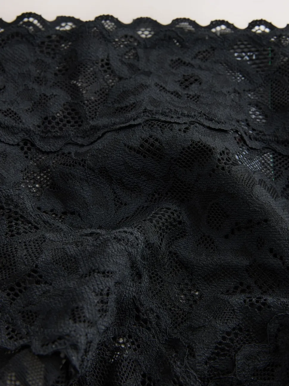Black High Waist High Leg All Over Lace Knickers 3 Pack