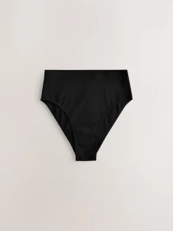 Black High Waist High Leg No VPL Comfort Knickers 3 Pack
