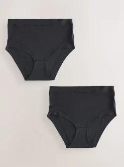 Black High Waist Ultimate Comfort Knickers 2 Pack