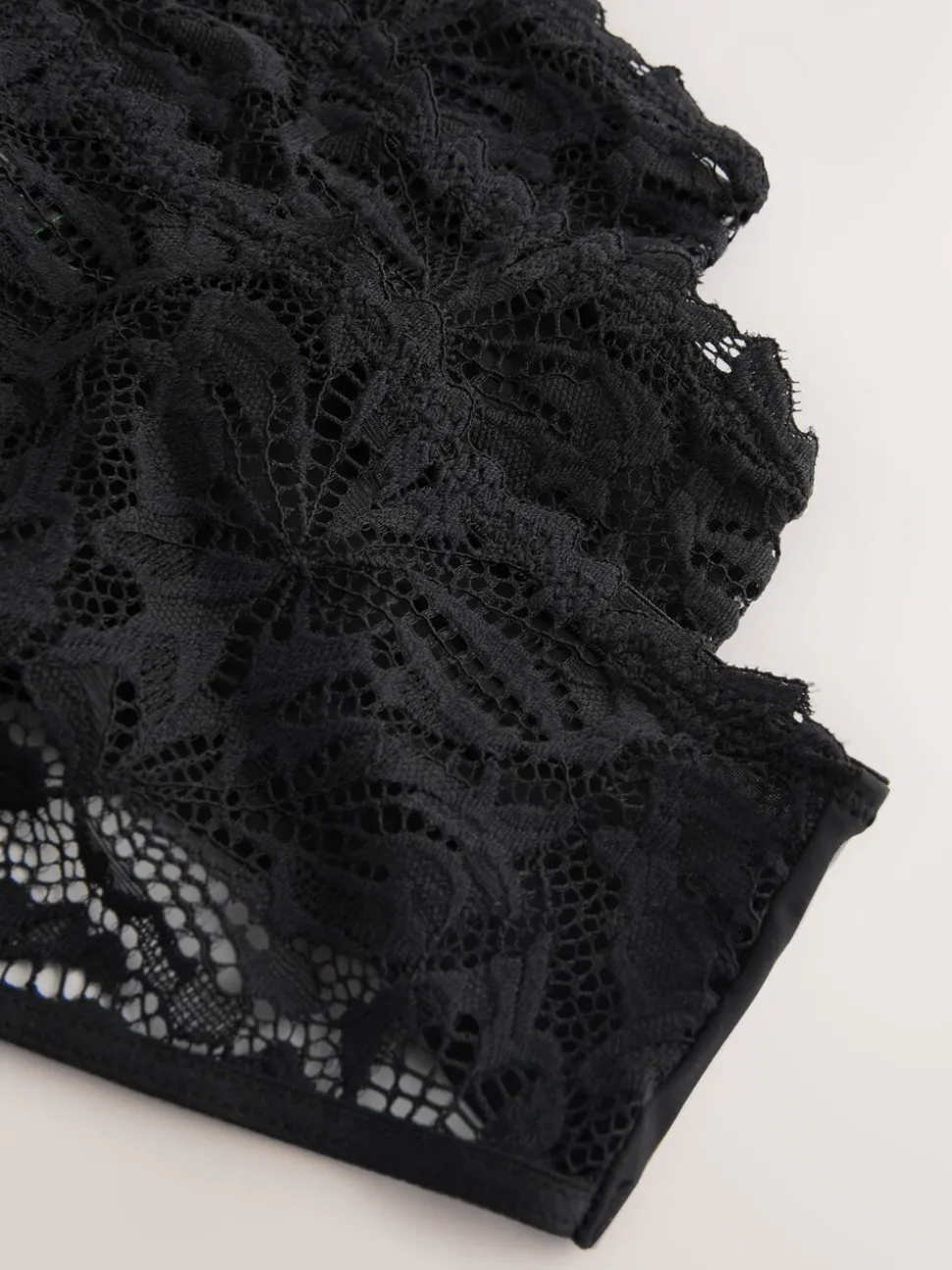 Black High Waisted Thong Lace Front NVPL Knickers 3 Pack
