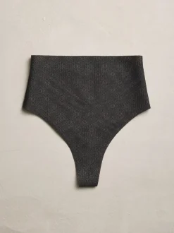 Black High Waisted Thong N. Premium Sculpting Shaping Knickers