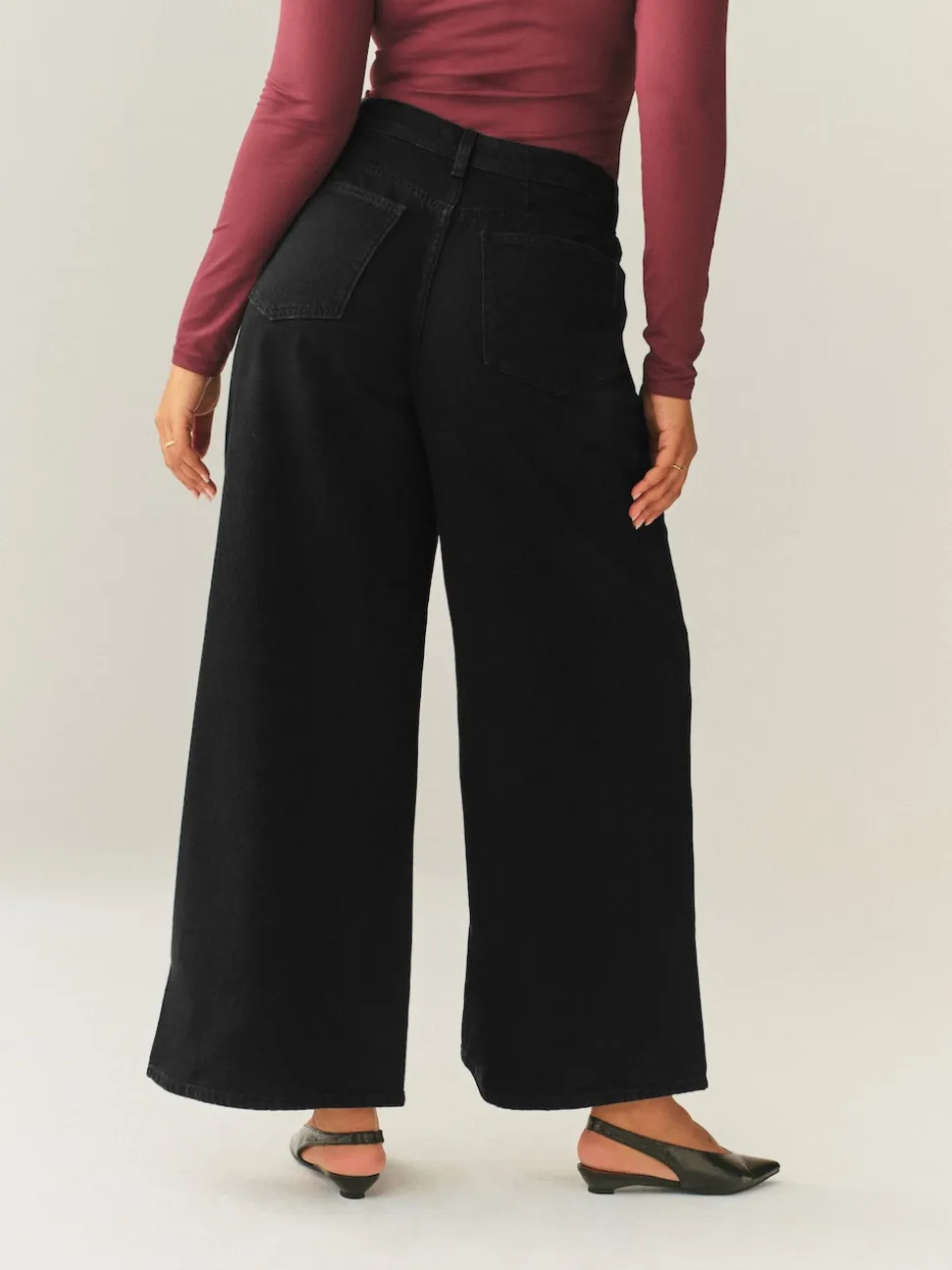 Black Hourglass High Rise Palazzo Wide Leg Jeans