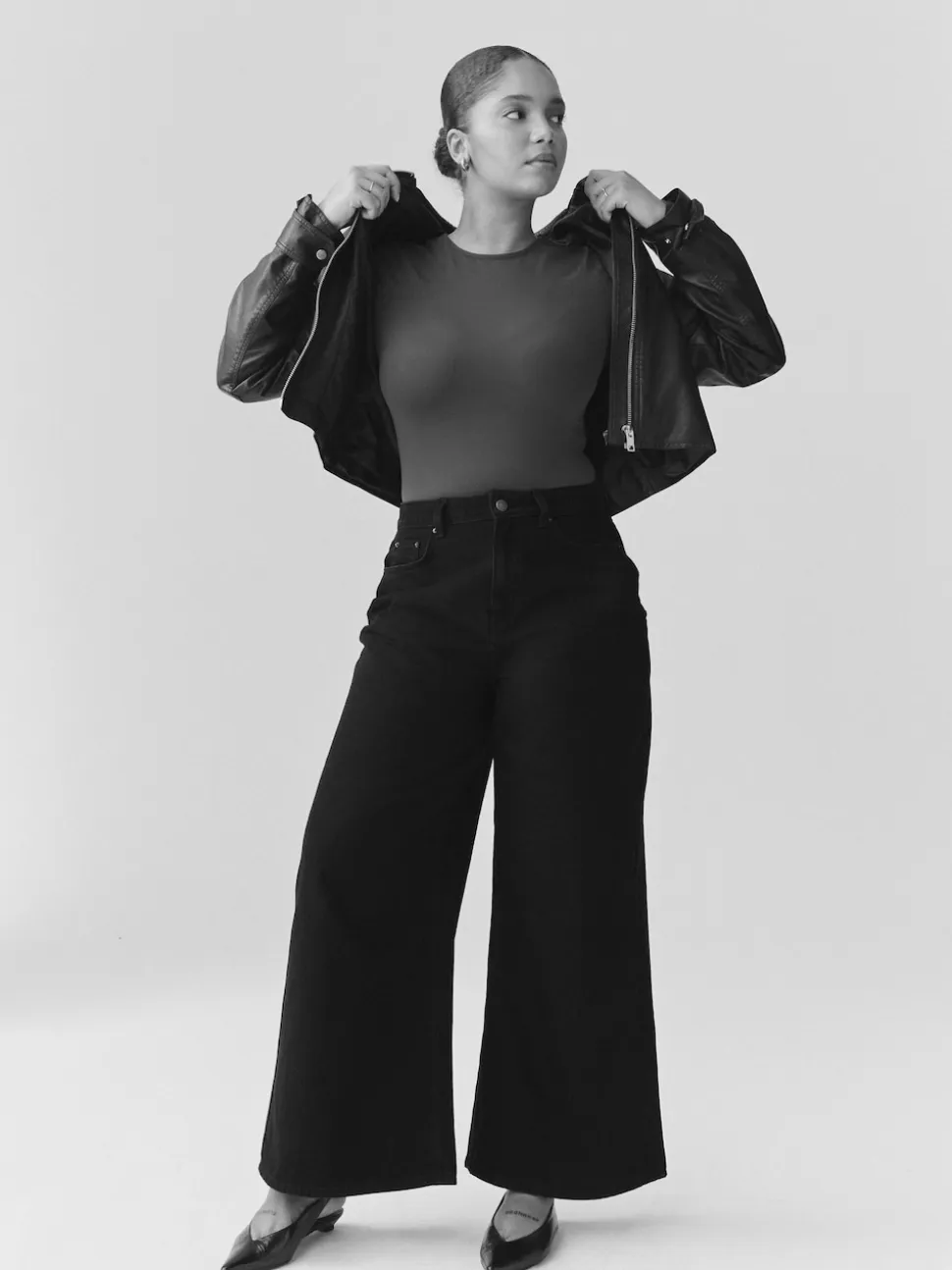 Black Hourglass High Rise Palazzo Wide Leg Jeans