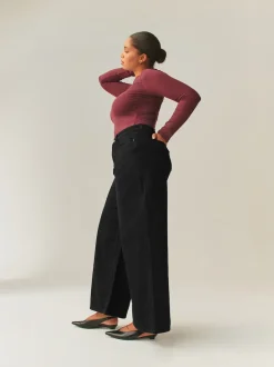 Black Hourglass High Rise Palazzo Wide Leg Jeans