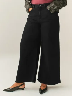 Black Hourglass High Rise Palazzo Wide Leg Jeans