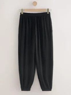 Black Jersey Harem Joggers
