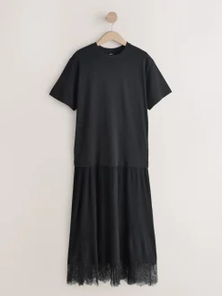 Black Jersey 2-In-1 Dress
