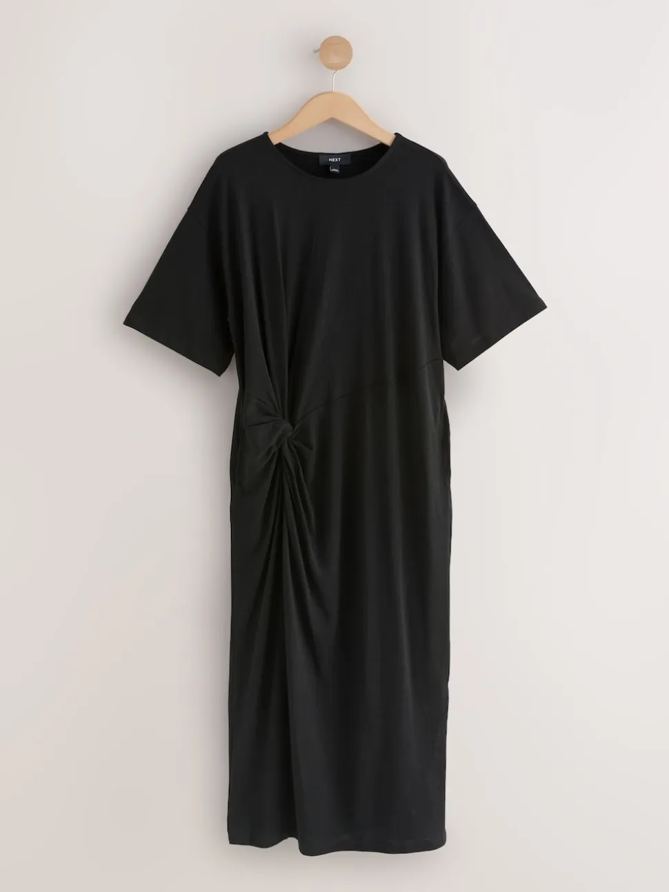 Black Jersey Twist T-Shirt Summer Dress