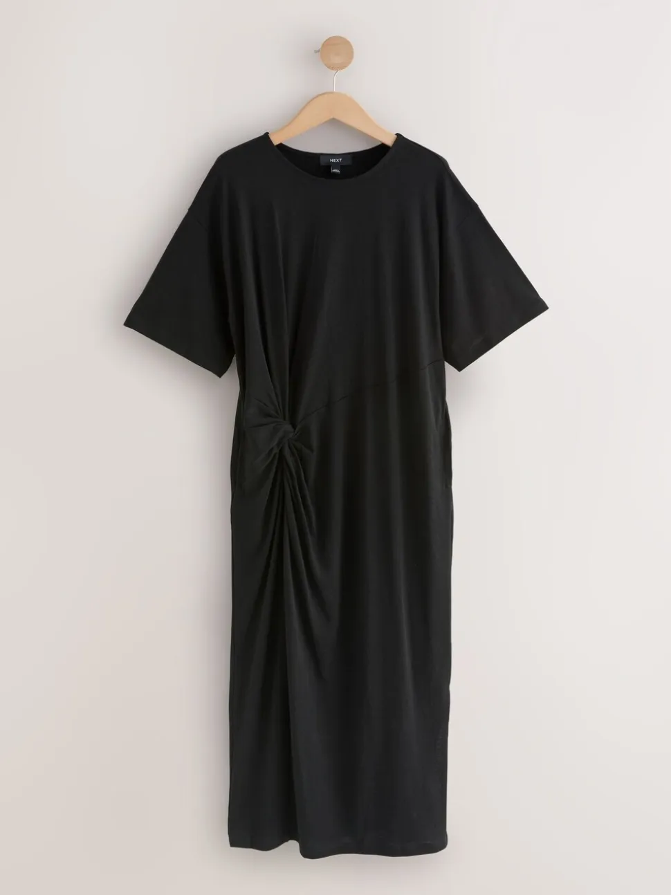 Black Jersey Twist T-Shirt Summer Dress