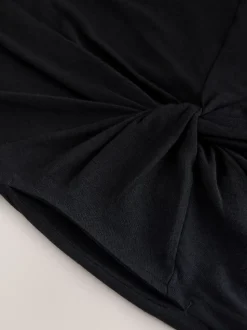 Black Jersey Twist T-Shirt Summer Dress