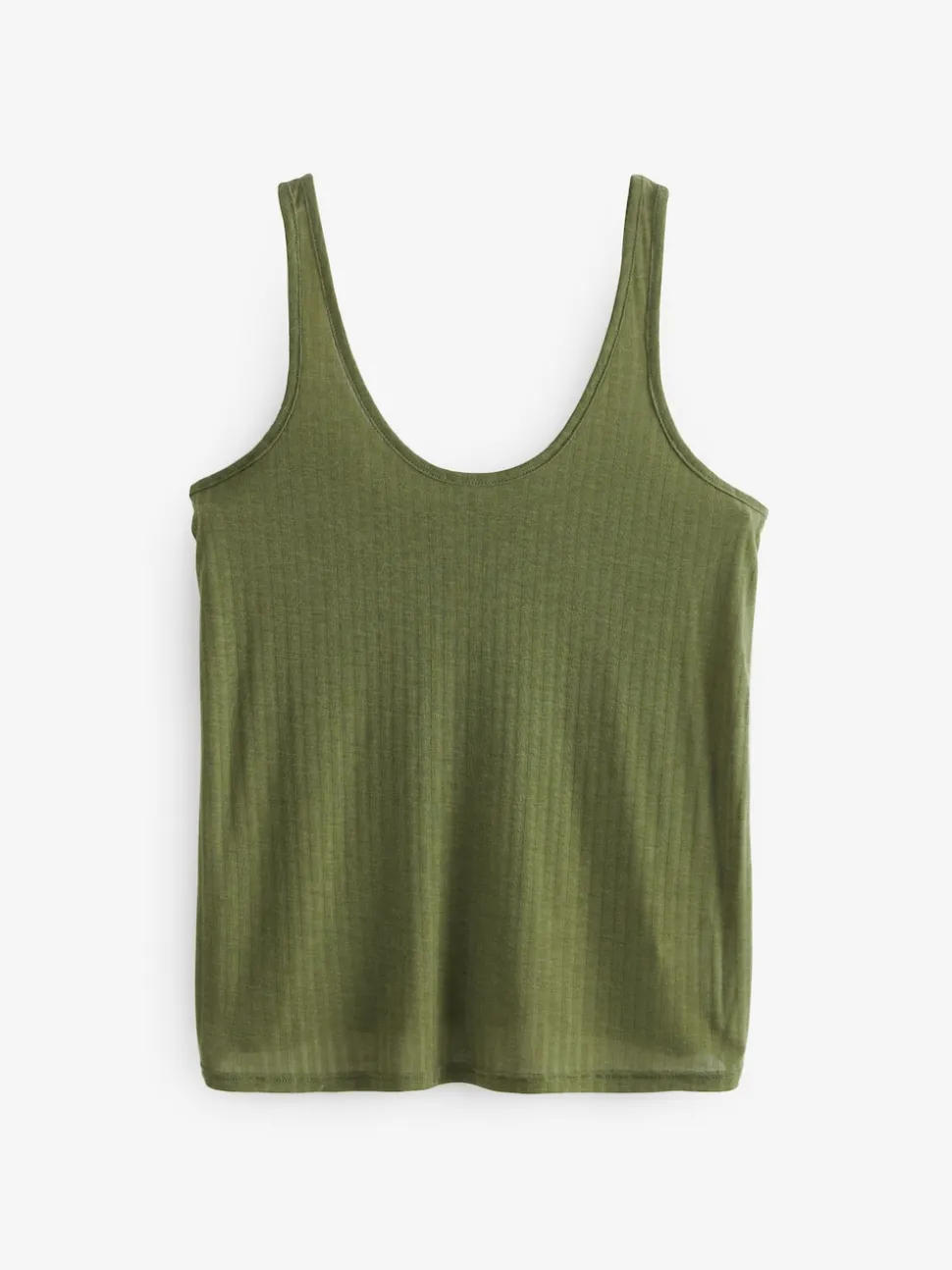 Black/ Khaki Green Strappy Scoop Neck Slouch Ribbed Vests 2 Pack