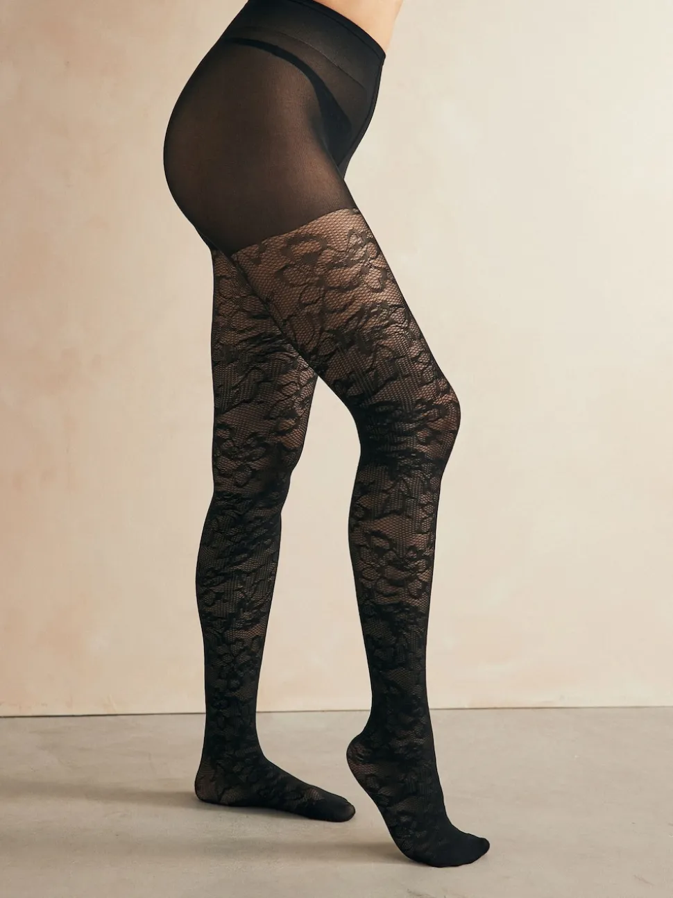 Black Lace Pattern Tights 1 Pack