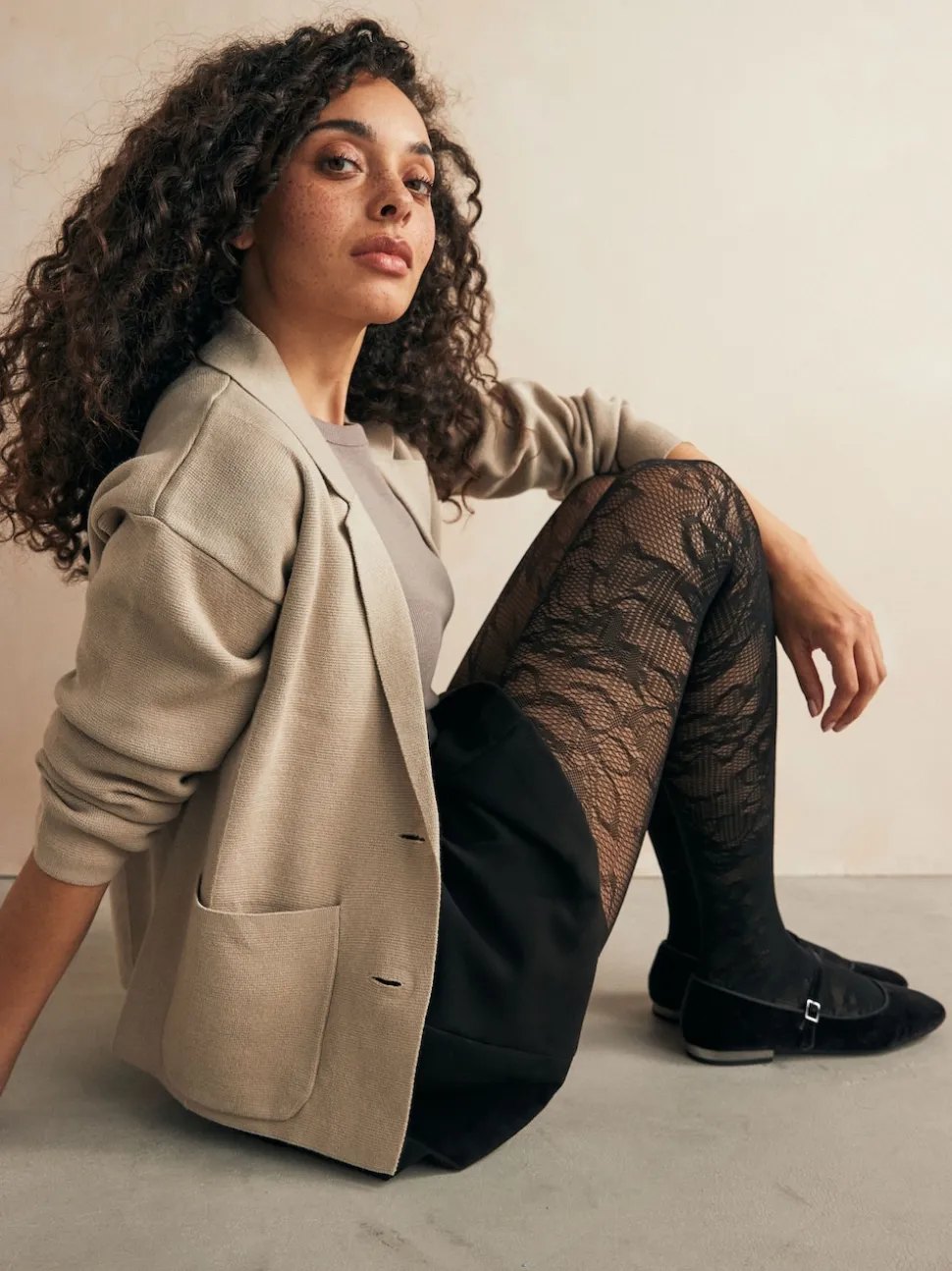 Black Lace Pattern Tights 1 Pack