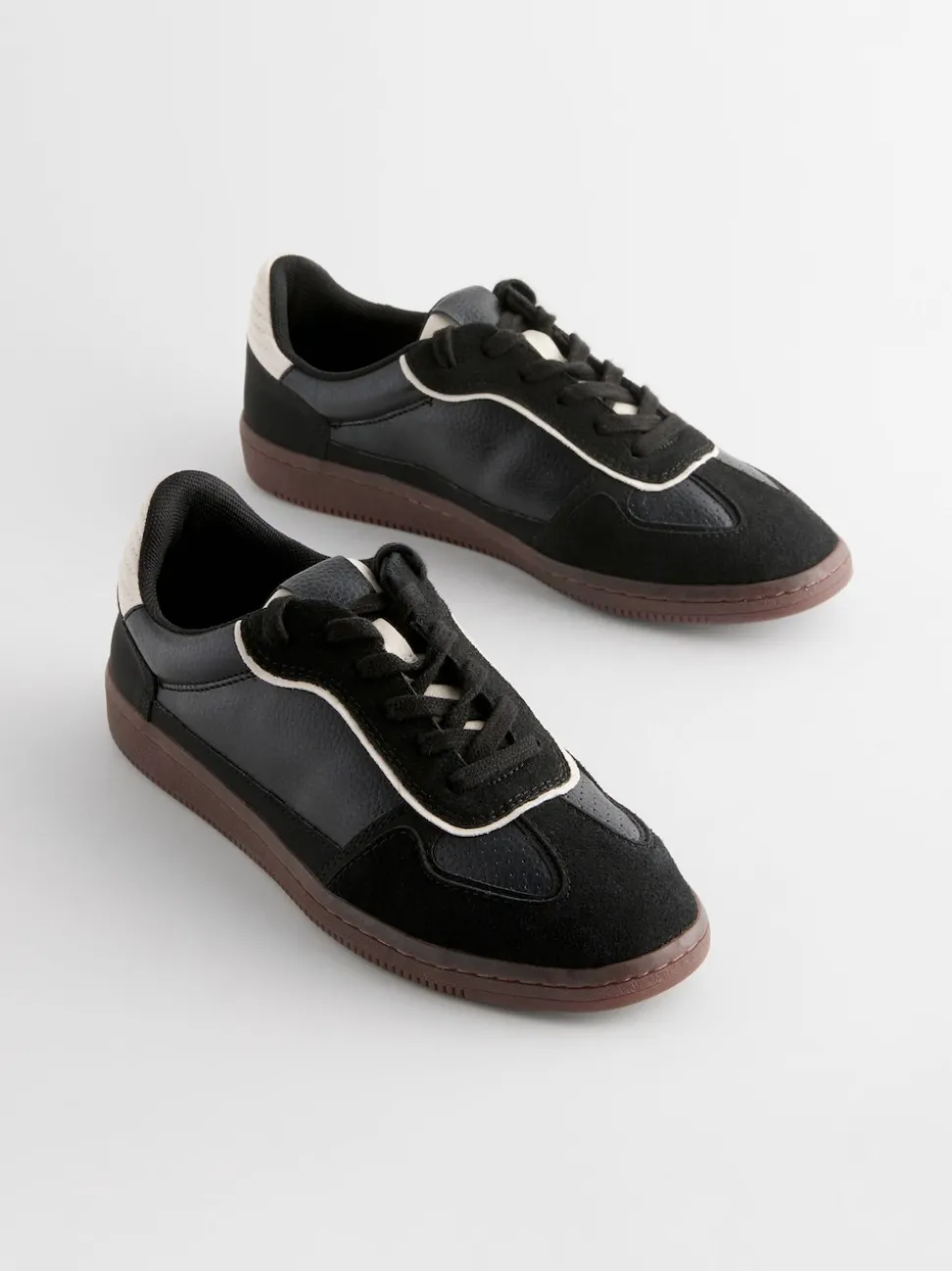 Black Lace-Up Trainers