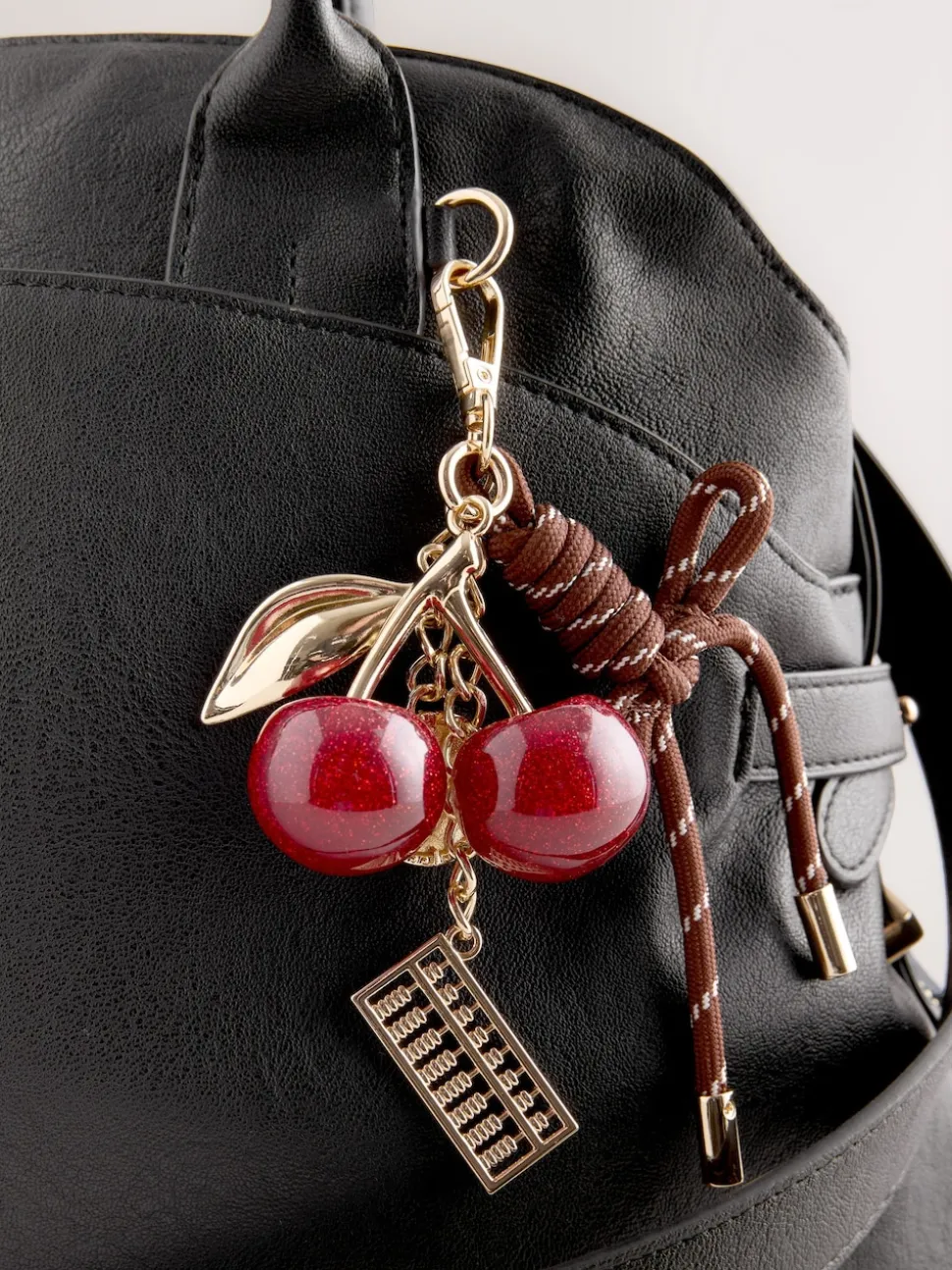 Black Large Tote Bag with Charms