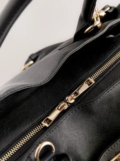 Black Large Tote Bag with Charms