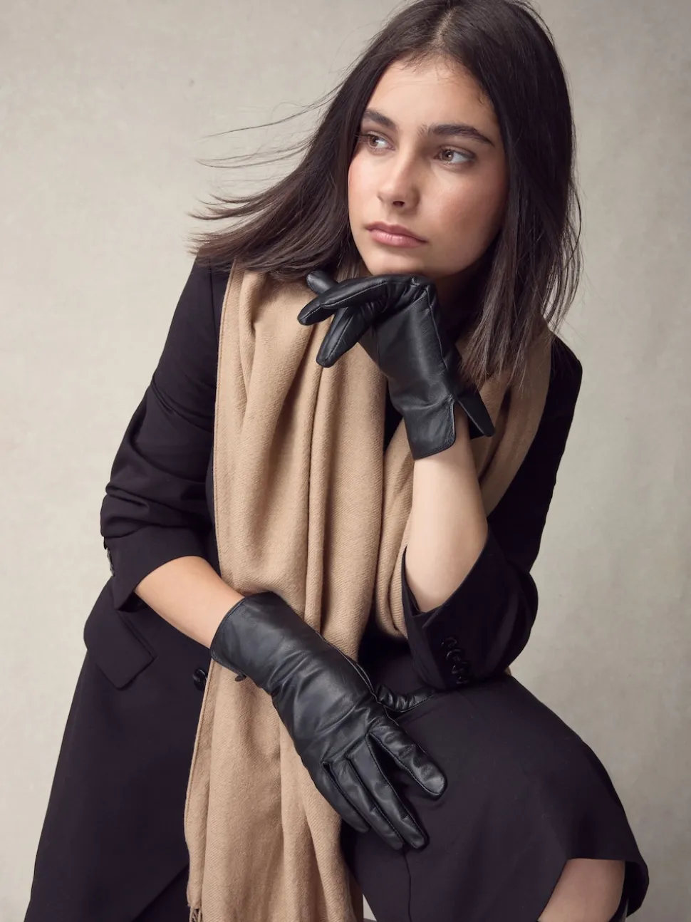 Black Leather Gloves