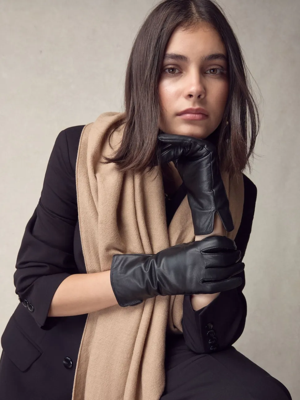 Black Leather Gloves