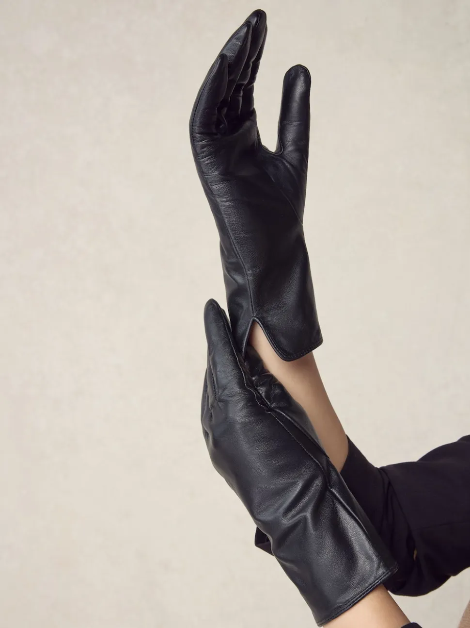 Black Leather Gloves