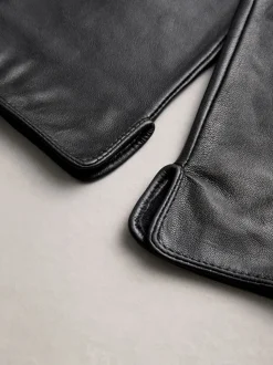 Black Leather Gloves